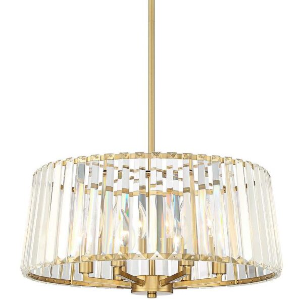 Gold chandelier with clear crystals